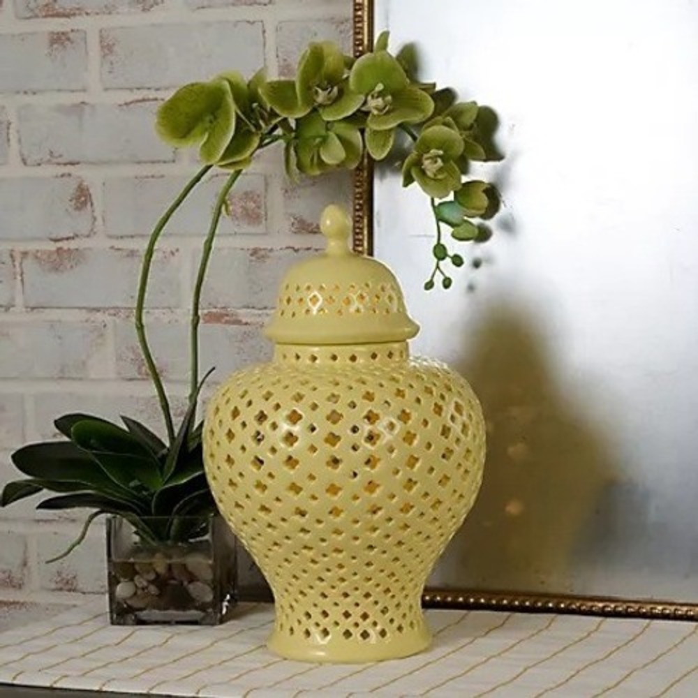 Hotel du Cobb by Dennis Basso Soft Yellow Ginger Jar Lantern LED Light H487222